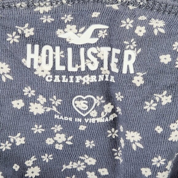 Hollister Womens Crop Top Size S Blue Floral - Picture 3 of 7